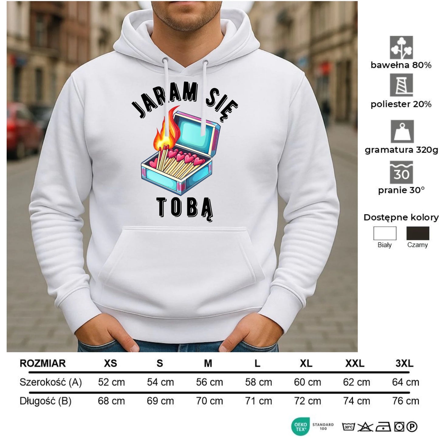 Bluza męska z kapturem - Jaram się Tobą W39 - StoryCups.pl