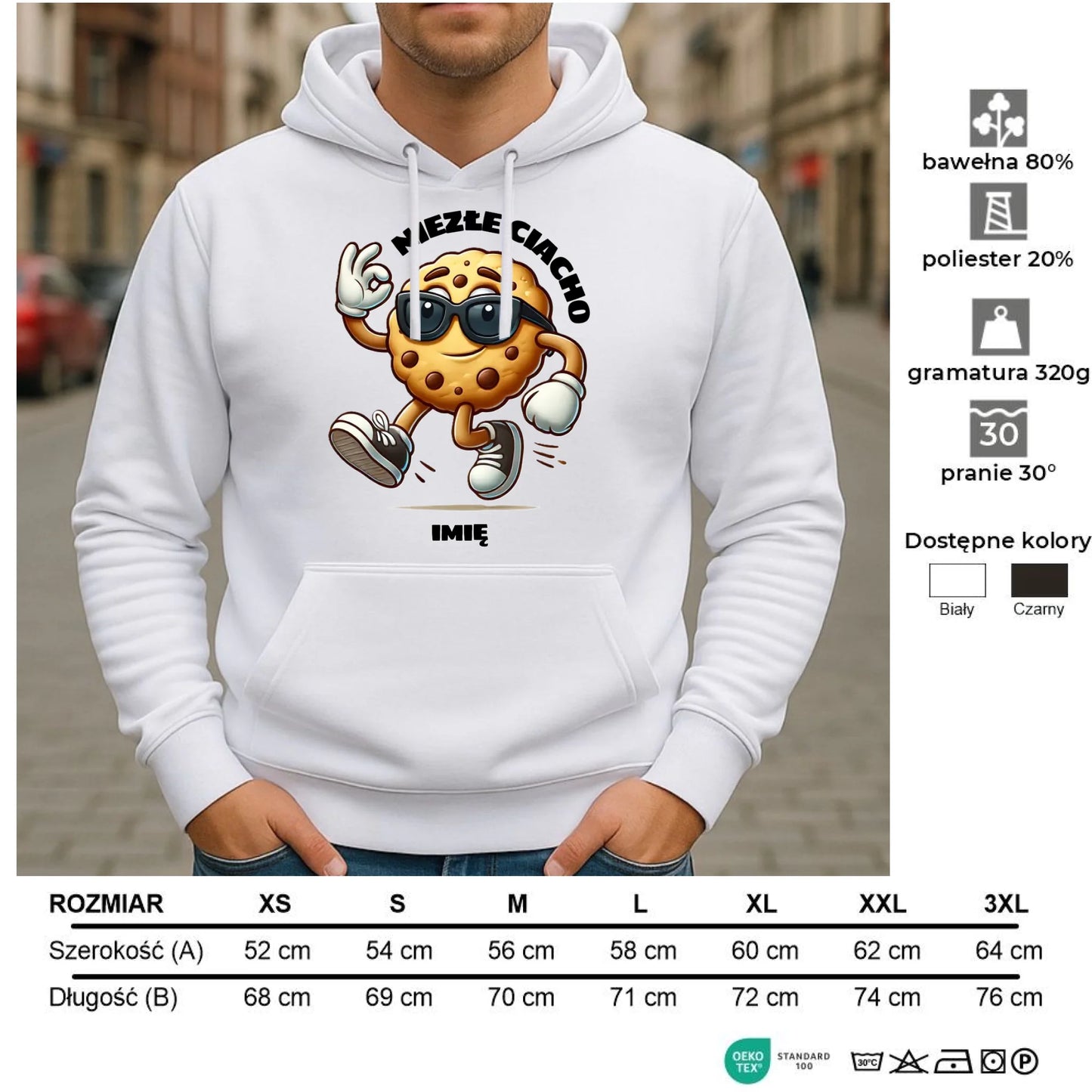 Bluza męska z kapturem - Niezłe ciacho - personalizowana DCH31 - StoryCups.pl