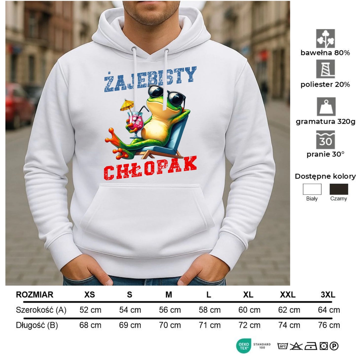 Bluza męska z kapturem - prezent dla chłopaka - Żajebisty chłopak DCH19 - StoryCups.pl