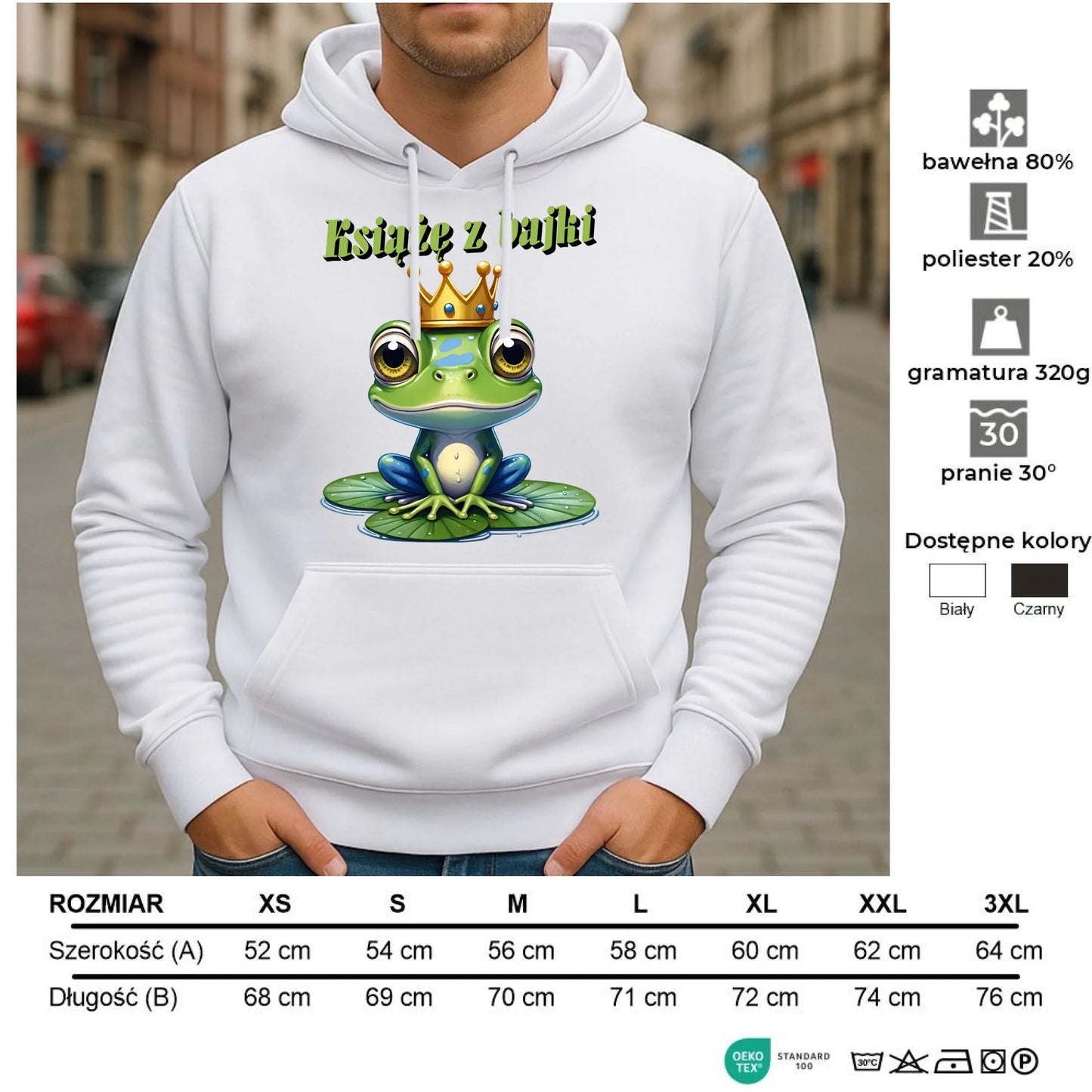 Bluza męska z kapturem - Książę z bajki - prezent dla chłopaka męża narzeczonego DCH09 - StoryCups.pl