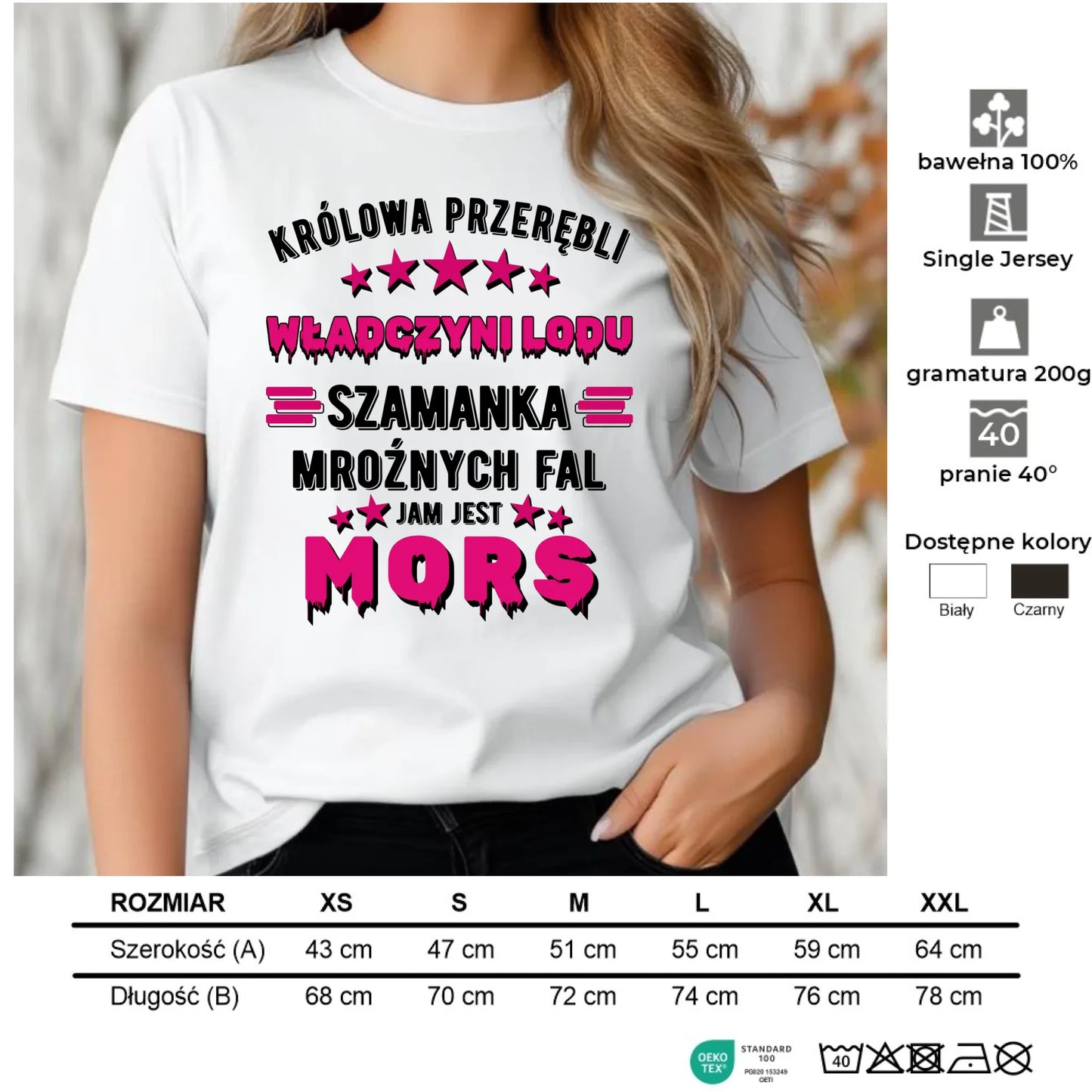 Koszulka damska - prezent dla morsa - Królowa przerębli Jam jest mors HM17 - StoryCups.pl