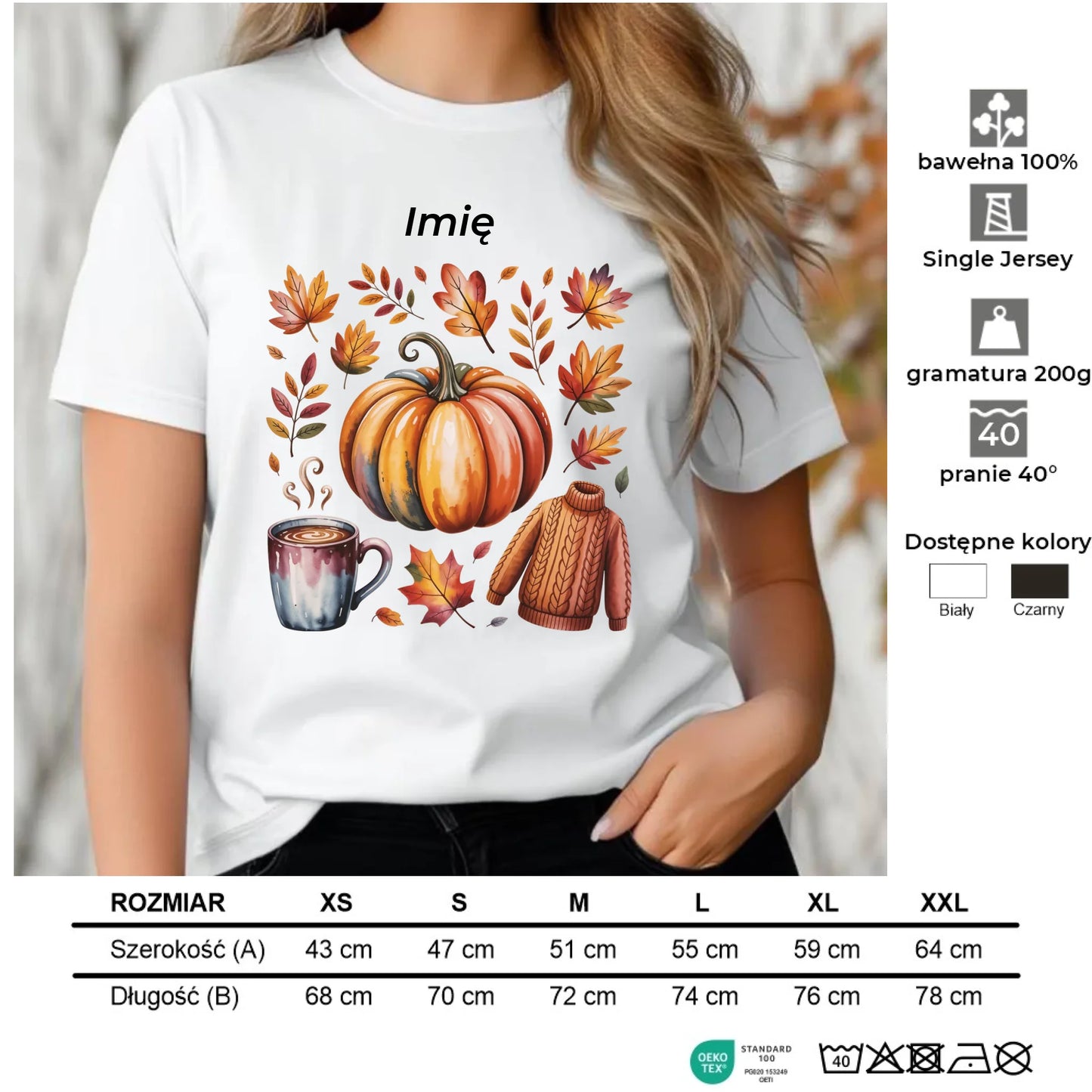 Koszulka damska jesienna - Złota jesień - personalizowana JS30 - StoryCups.pl
