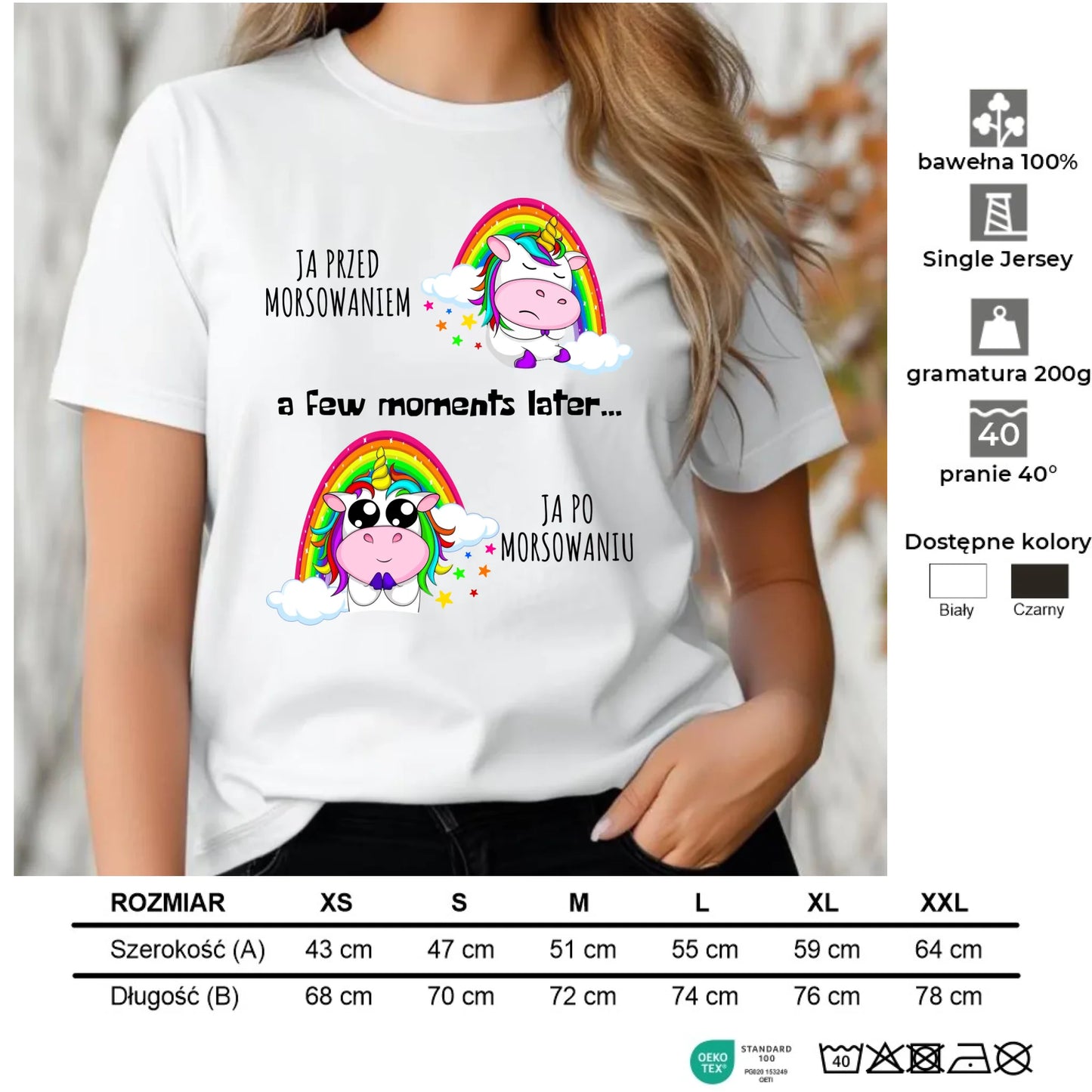 Koszulka damska - prezent dla morsa - Jednorożec - Ja po morsowaniu HM11 - StoryCups.pl