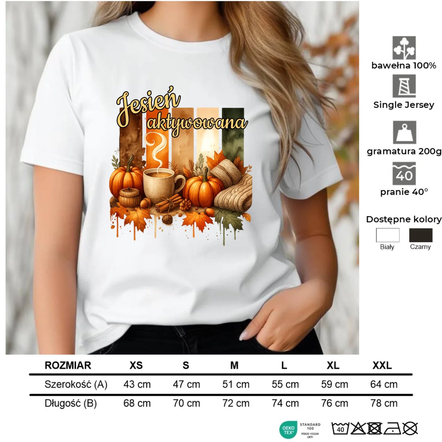 Koszulka damska jesienna - Jesień aktywowana JS26 - StoryCups.pl