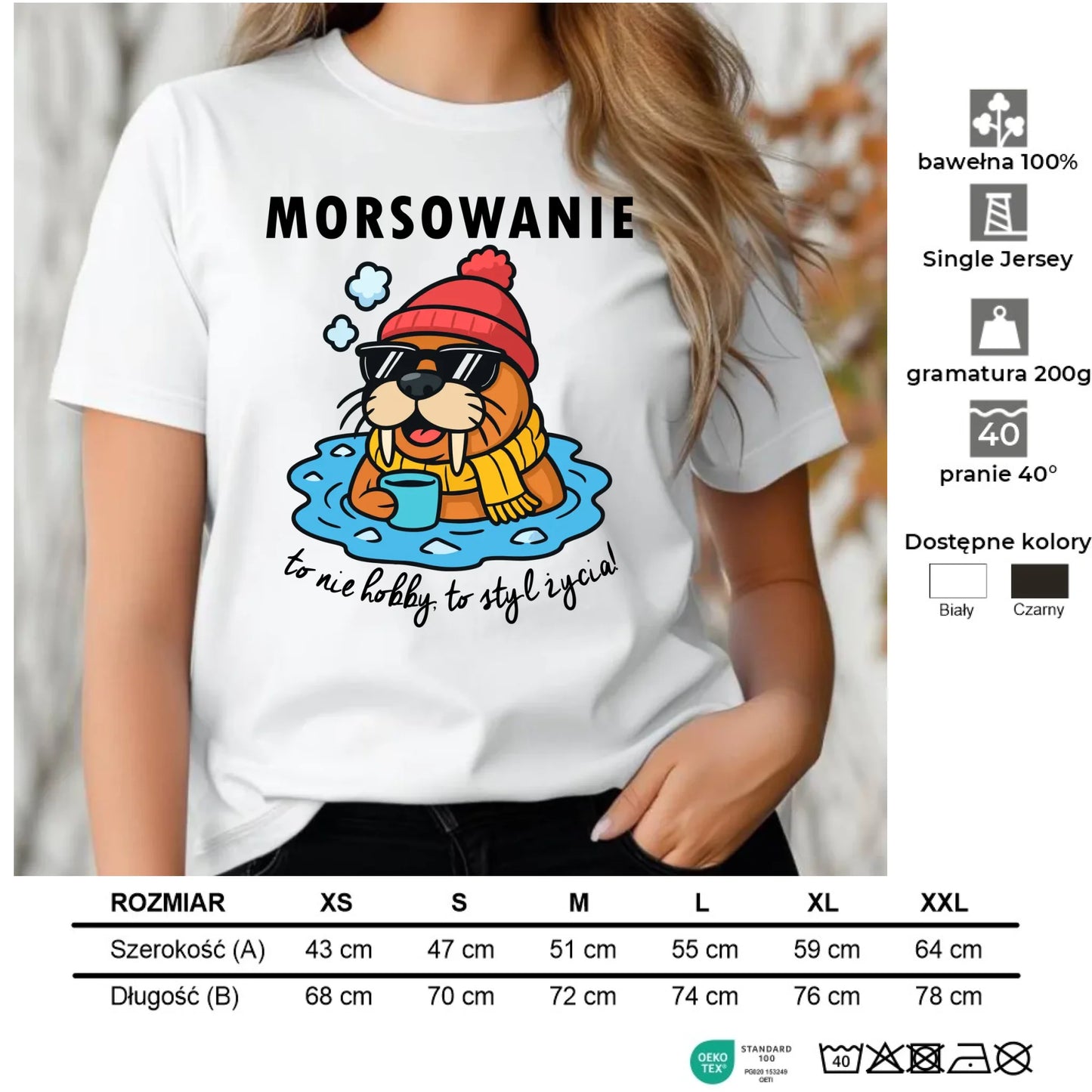 Koszulka damska - prezent dla morsa - Morsowanie to styl życia HM10 - StoryCups.pl