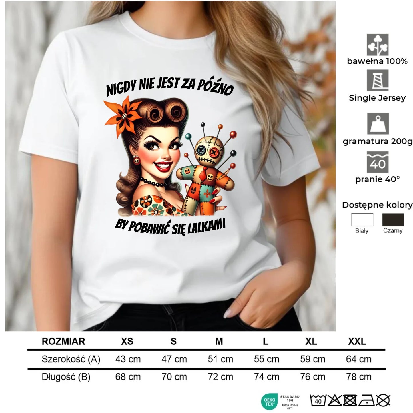 Koszulka damska - Laleczka Voodoo retro DZ21 - StoryCups.pl