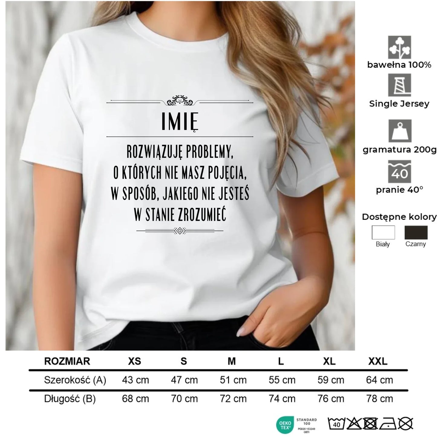 Koszulka damska - Rozwiązuję problemy, o których nie masz pojęcia - personalizowana DZ20 - StoryCups.pl