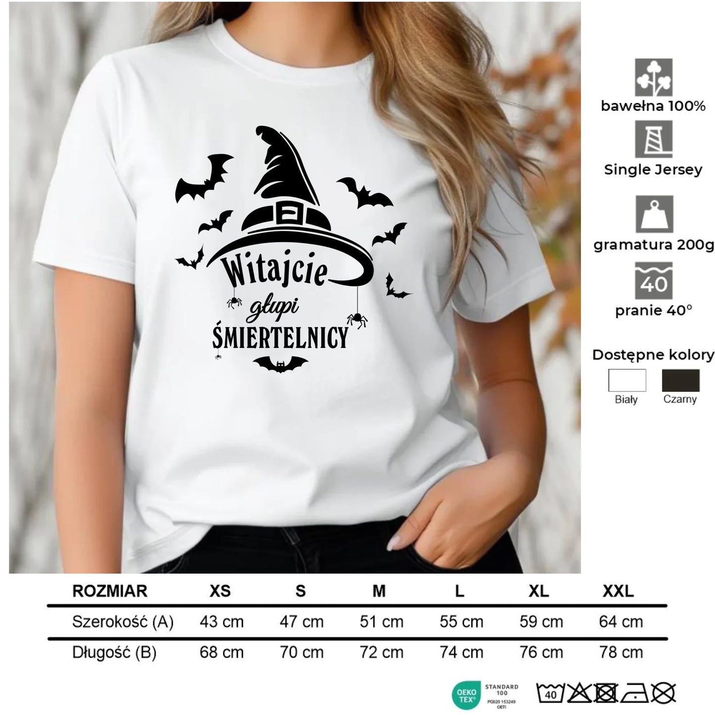 Koszulka damska na Halloween - Witajcie głupi śmiertelnicy HL23