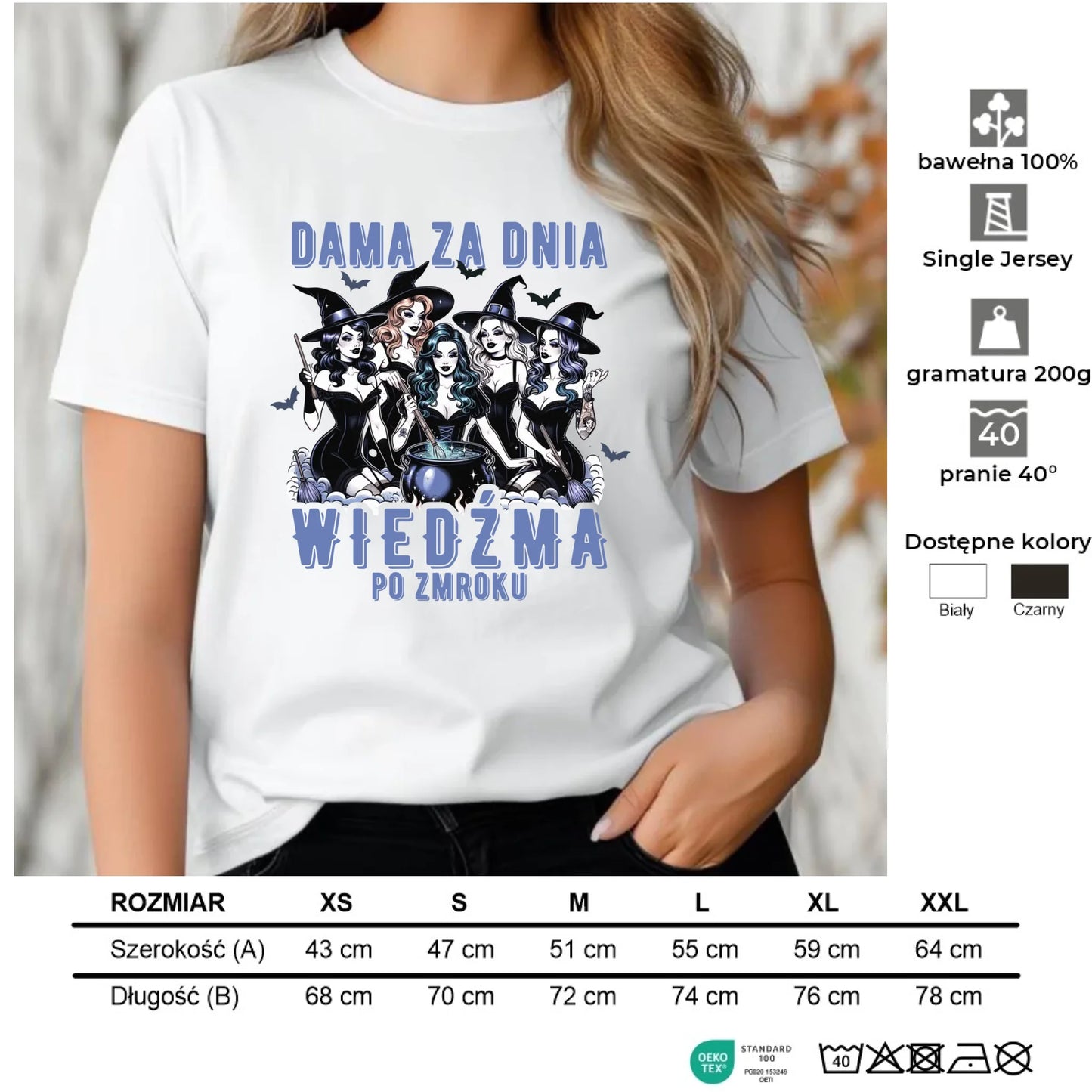 Koszulka damska - Dama za dnia wiedźma po zmroku HL16