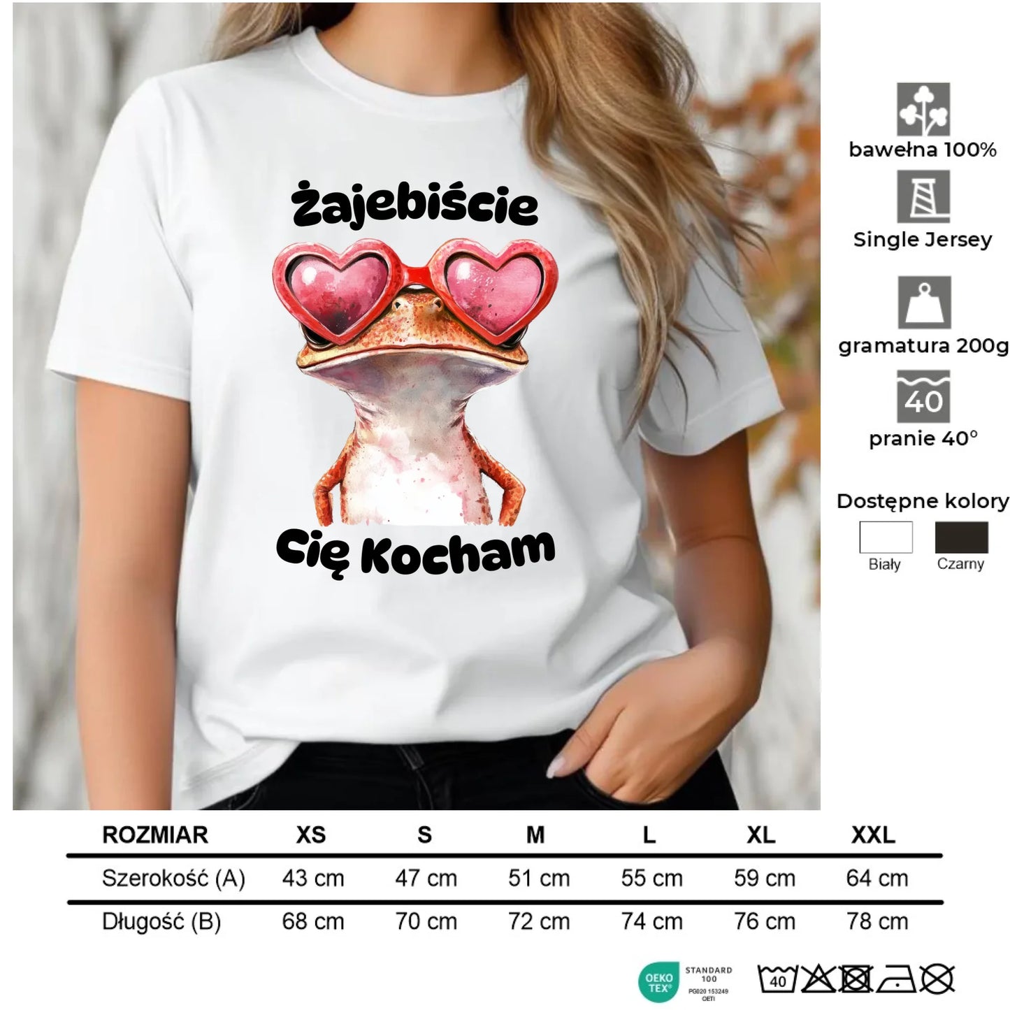 Koszulka damska z żabą - Żajebiście Cię Kocham Żaba W17 - StoryCups.pl