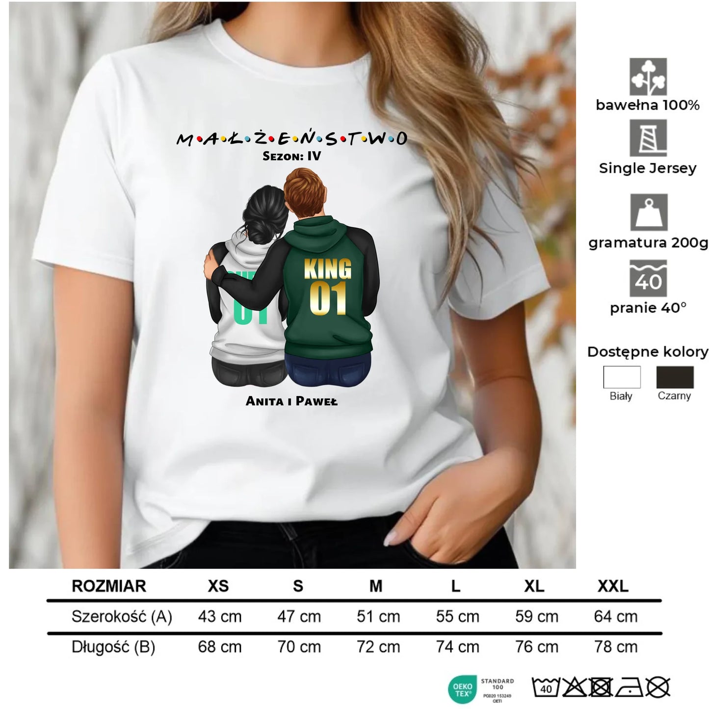 Koszulka damska dla par - personalizowany prezent dla żony na rocznicę ślubu – Małżeństwo W05 - StoryCups.pl