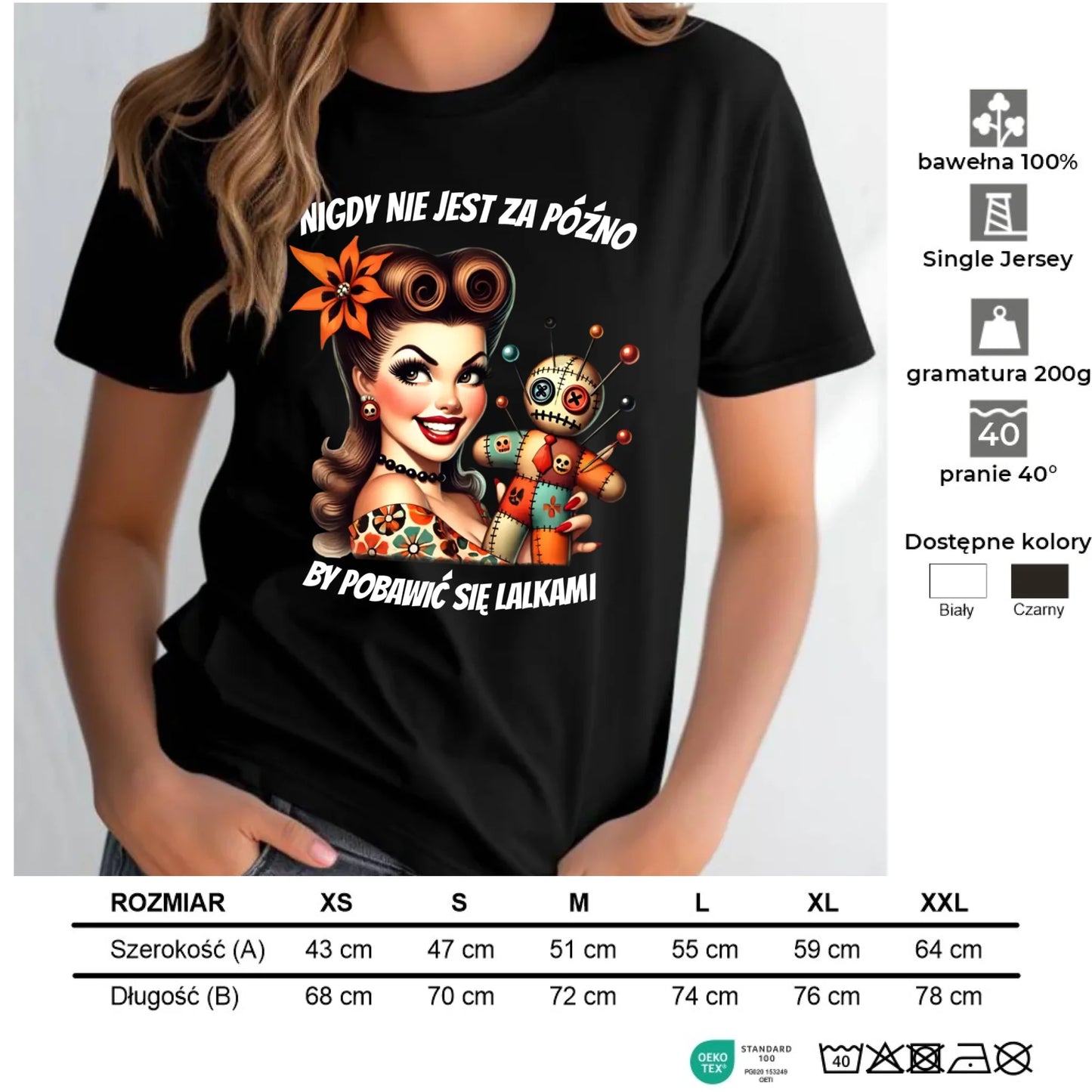 Koszulka damska - Laleczka Voodoo retro DZ21 - StoryCups.pl