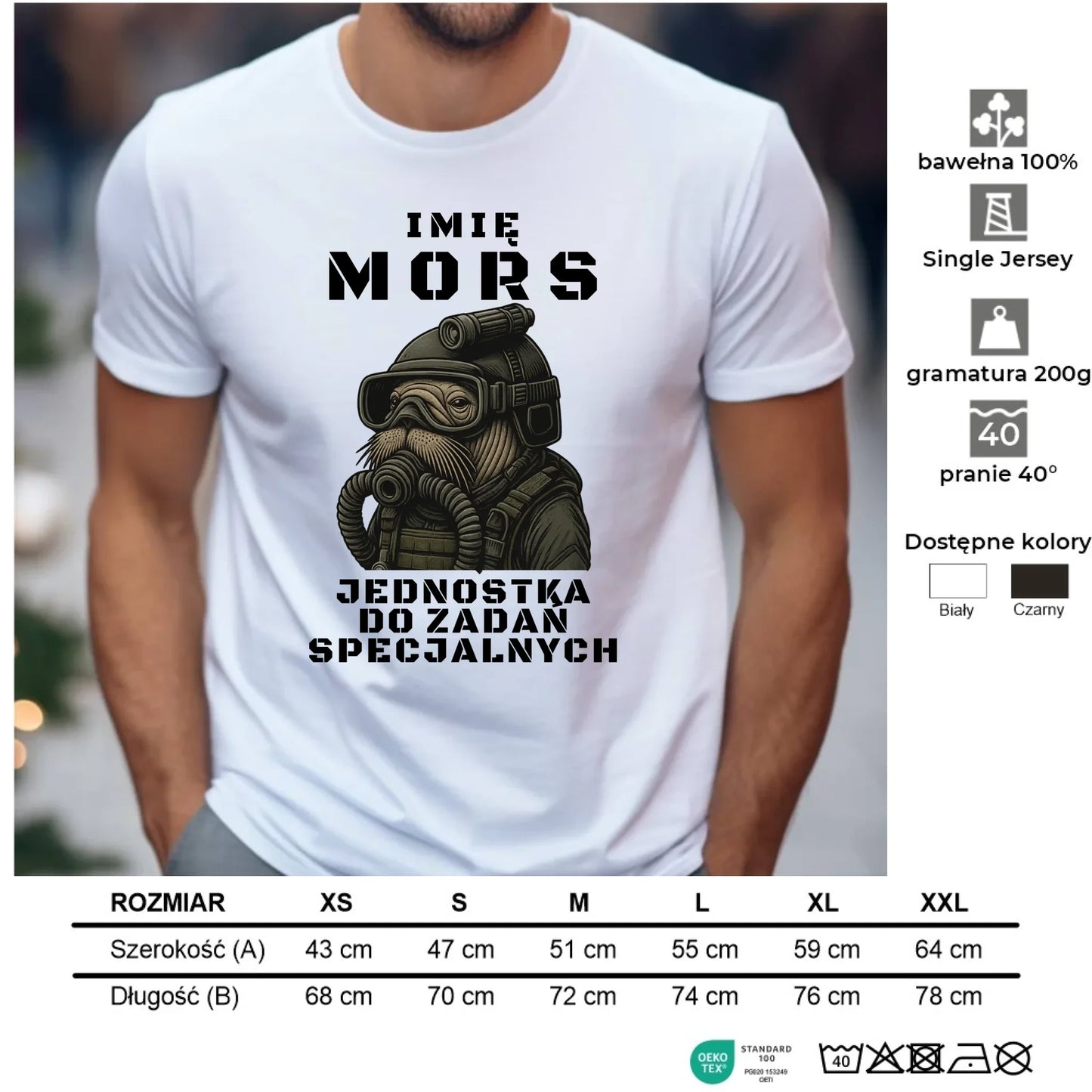 Koszulka męska - prezent dla morsa - Mors do zadań specjalnych - personalizowana HM07 - StoryCups.pl