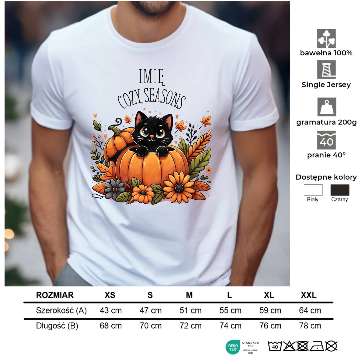 Koszulka męska jesienna - Cozy Seasons - personalizowana JS01 - StoryCups.pl