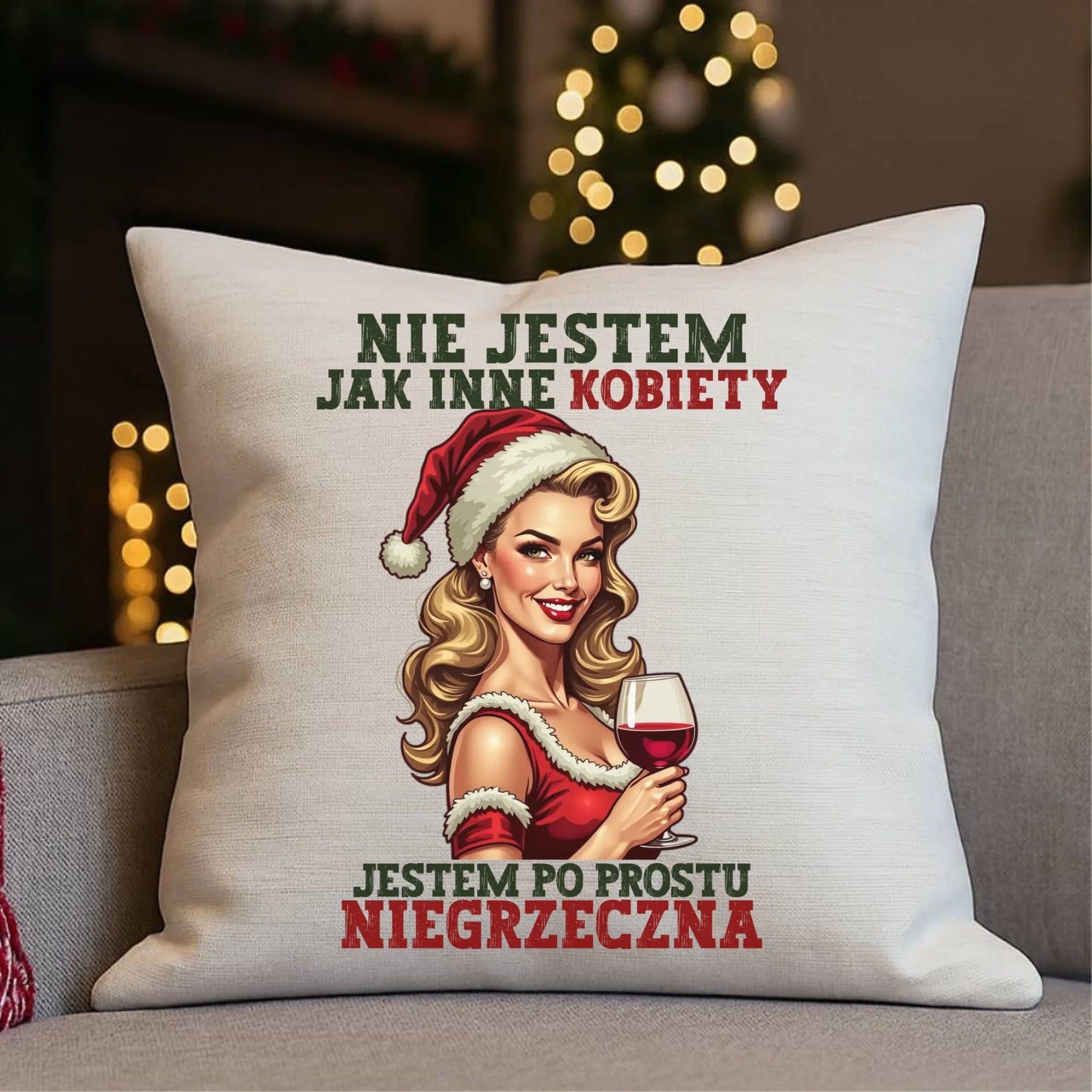 Poduszka świąteczna - prezent dla niej - Nie jestem jak inne kobiety BN03 - StoryCups.pl