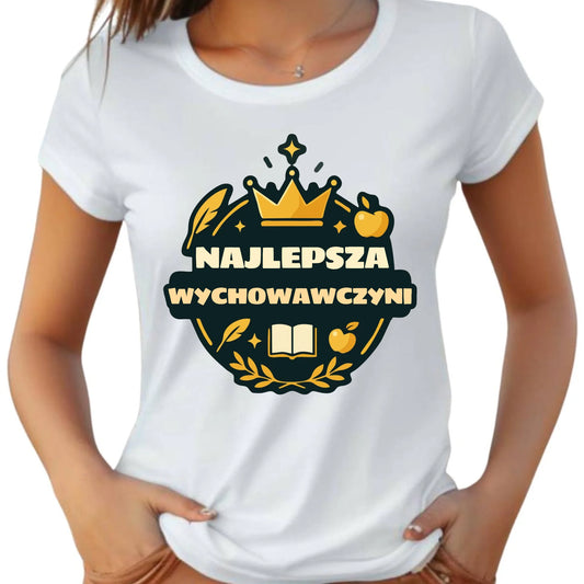 Koszulka damska dla nauczycielki - Najlepsza wychowawczyni N43 - StoryCups.pl