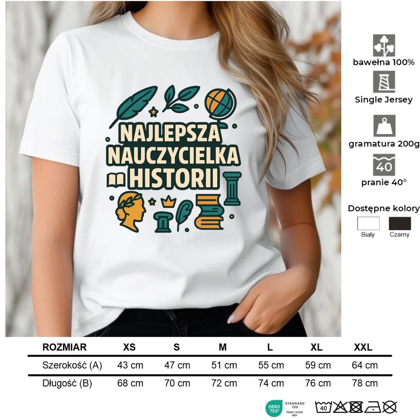 Koszulka damska dla nauczycielki - Najlepsza nauczycielka historii N57 - StoryCups.pl