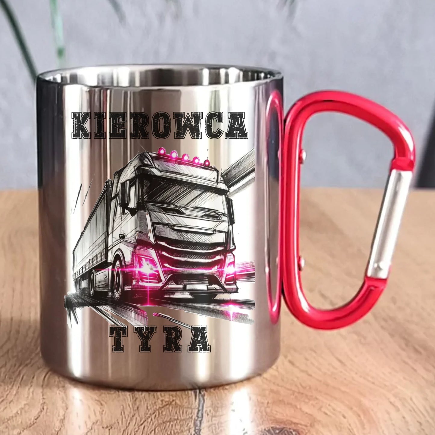 Kubek metalowy dla kierowcy ciężarówki - Kierowca tyra ZKT15 - StoryCups.pl