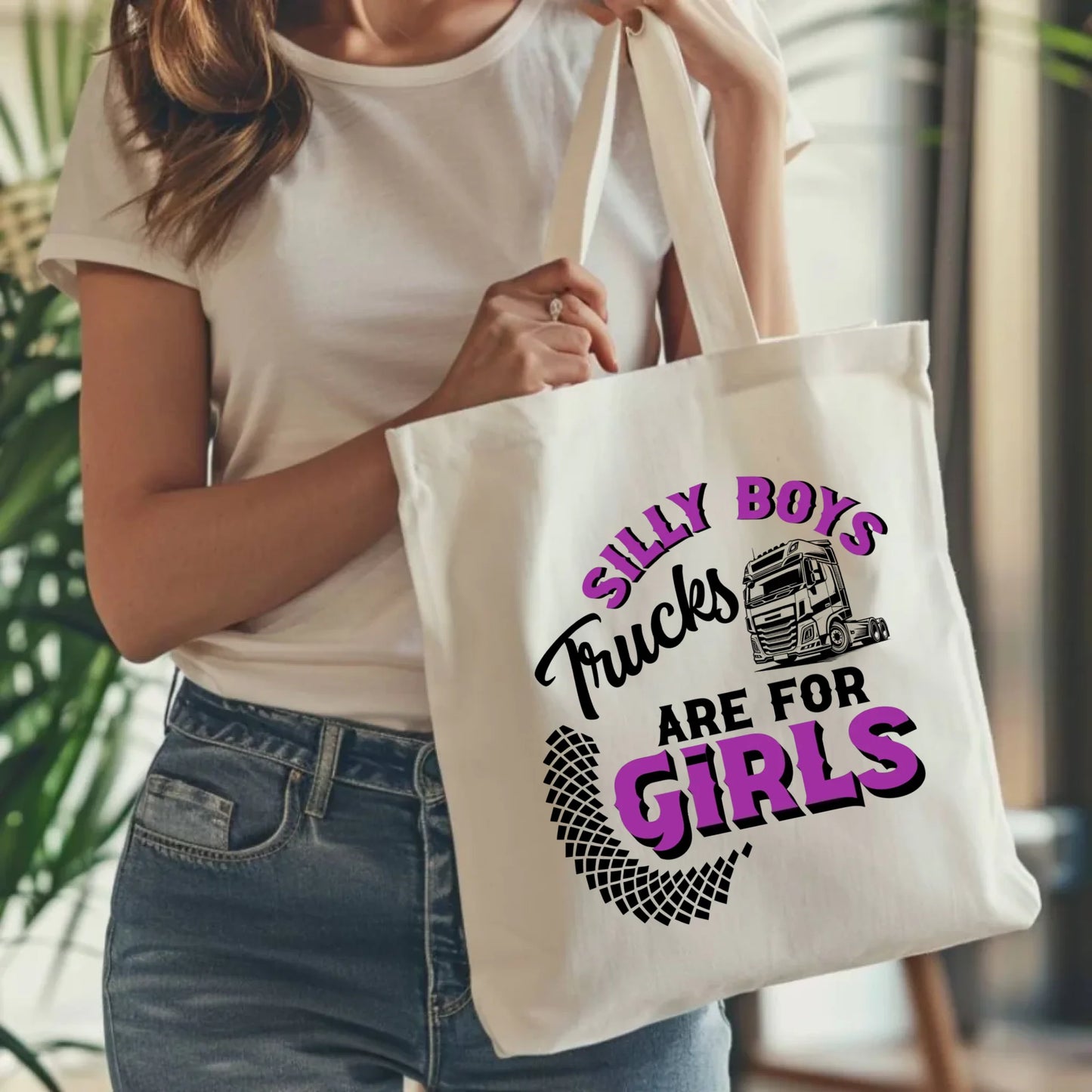 Torba - kierowca ciężarówki - Silly boys trucks are for girls ZKT11 - StoryCups.pl