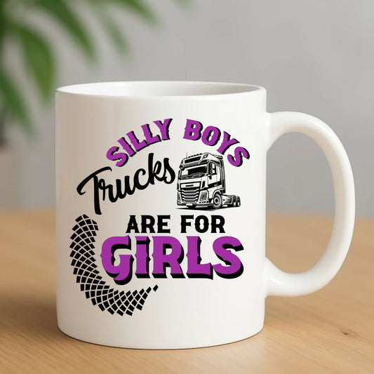 Kubel - kierowca ciężarówki - Silly boys trucks are for girls ZKT11 - StoryCups.pl