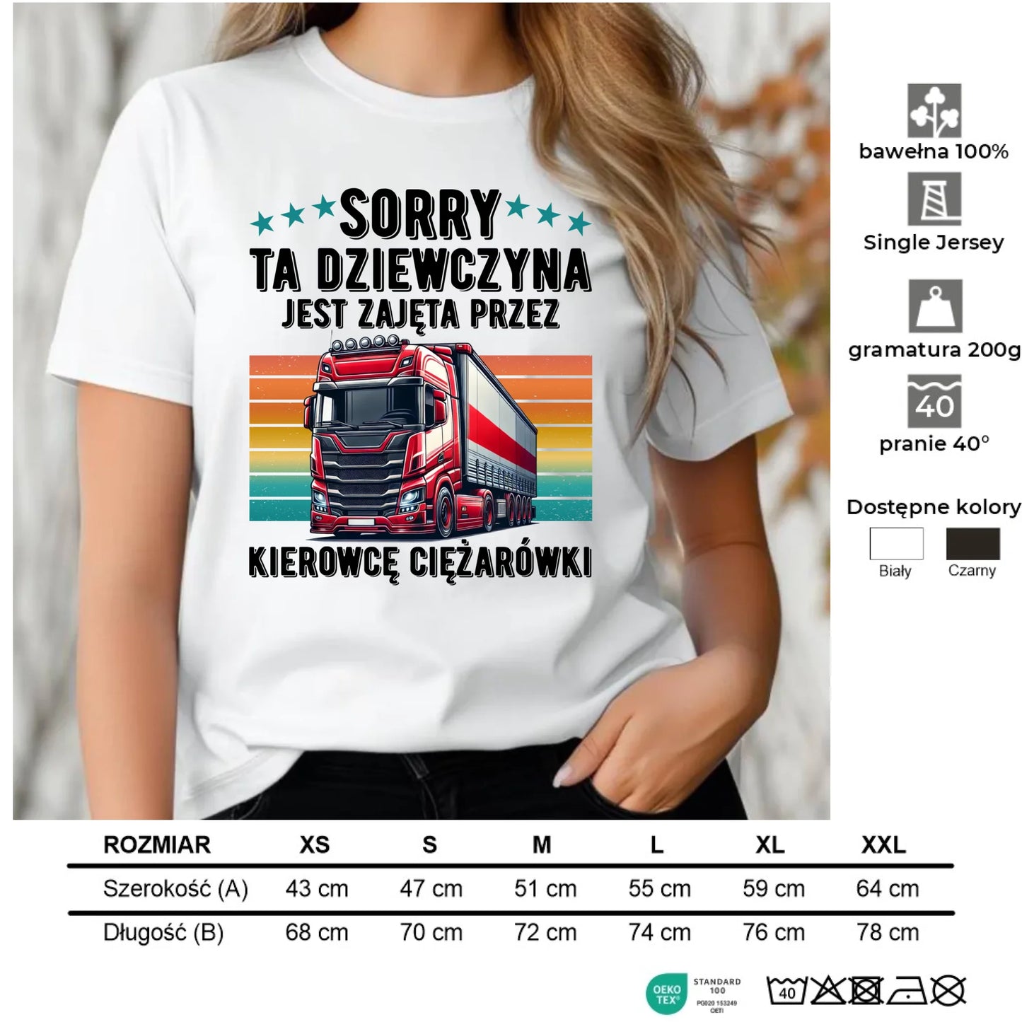 Koszulka damska - Ta dziewczyna jest zajęta przez kierowcę ciężarówki ZKT12 - StoryCups.pl