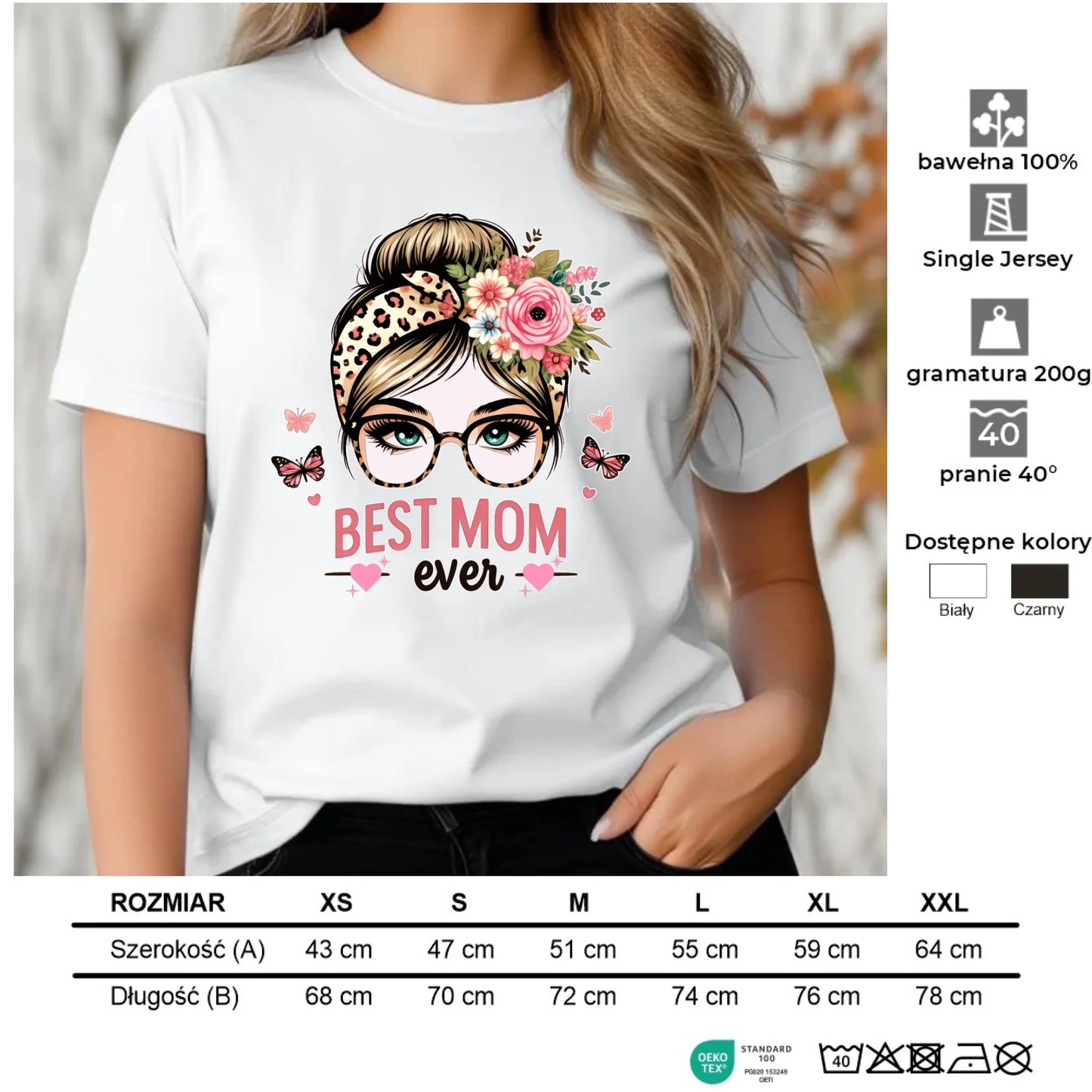 Koszulka damska dla mamy - Best mom ever DM37 - StoryCups.pl