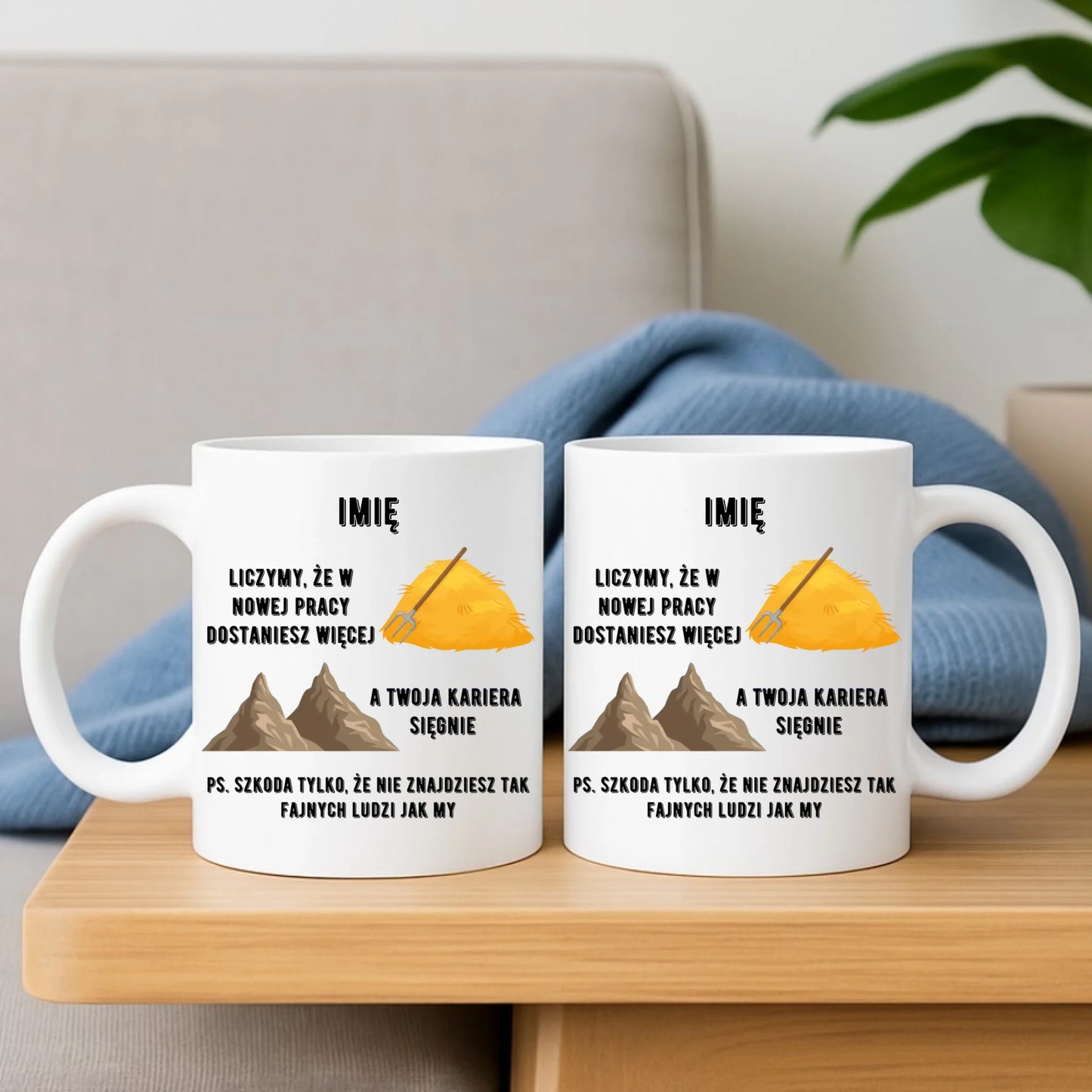 Zestaw poduszka i kubek na odejście z pracy - Nie znajdziesz tak fajnych ludzi jak my - personalizowany OP04 - StoryCups.pl