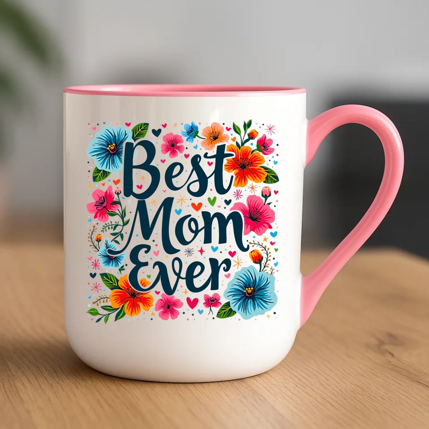 Kubek elegant dla mamy - Kwiaty - Best mom ever DM34 - StoryCups.pl