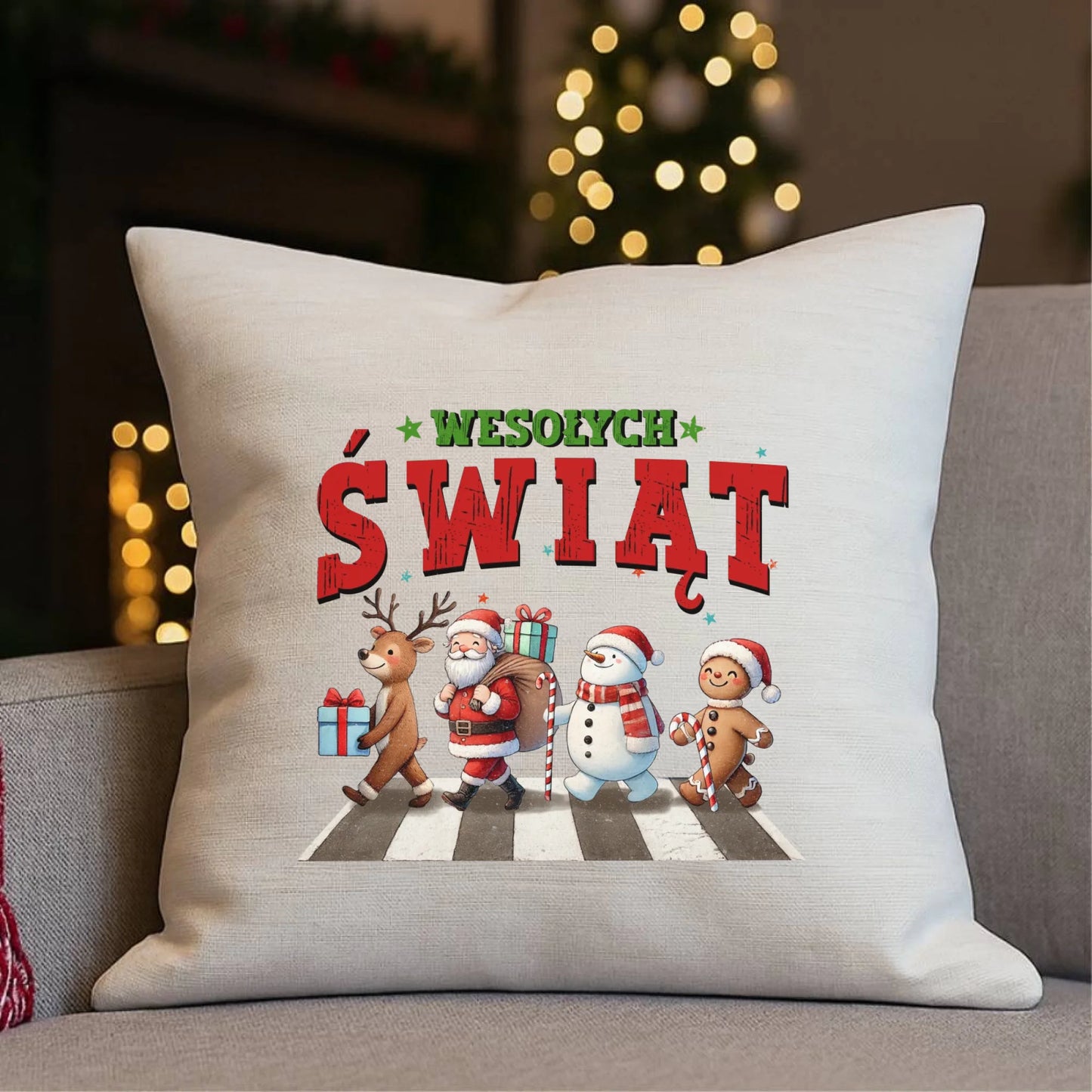 Poduszka świąteczna - Wesołych Świąt BN06 - StoryCups.pl