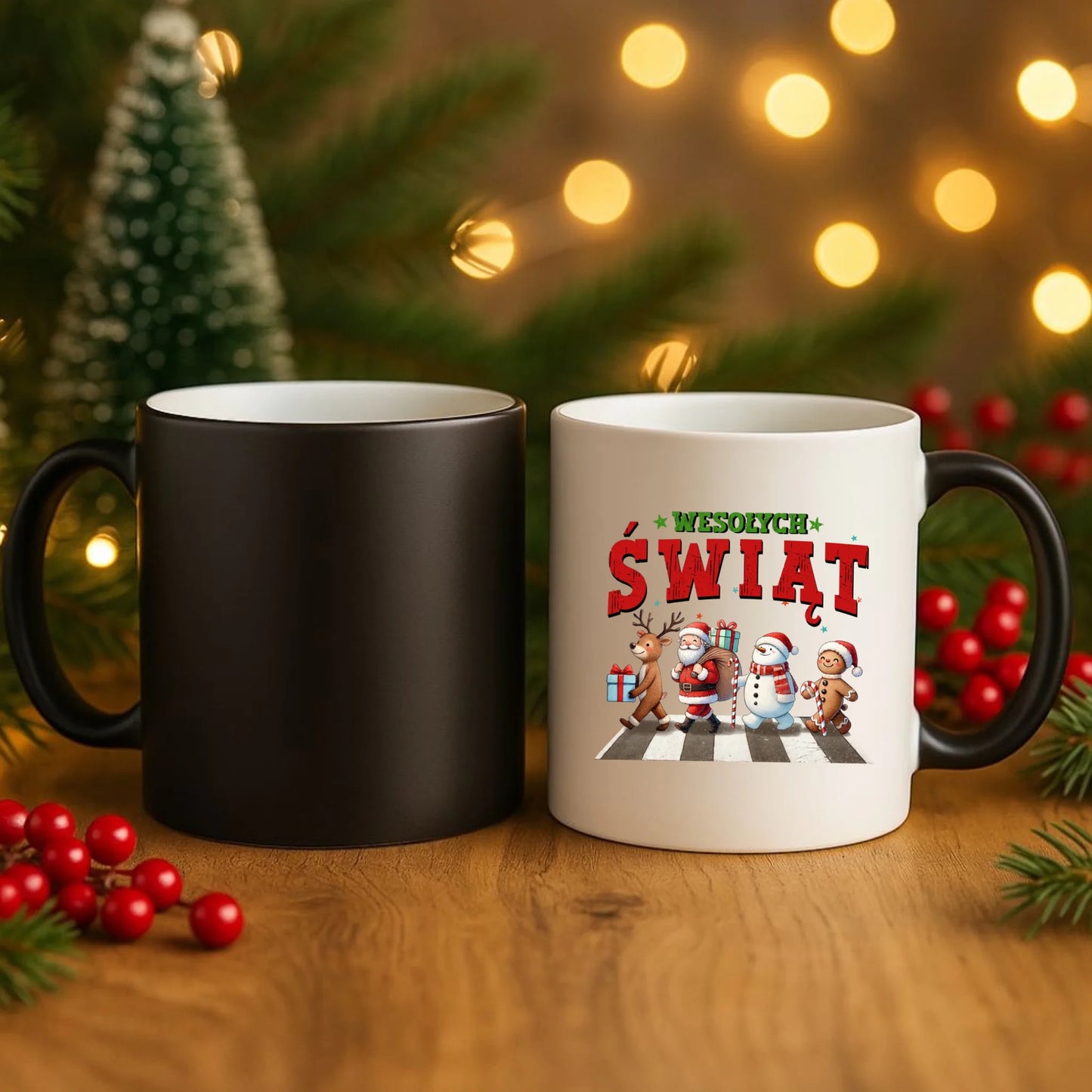 Kubek magiczny świąteczny - Wesołych Świąt BN06 - StoryCups.pl