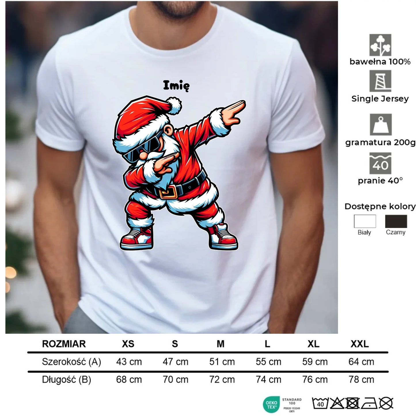 Koszulka męska świąteczna - Mikołaj - na Mikołajki - personalizowana BN136 - StoryCups.pl