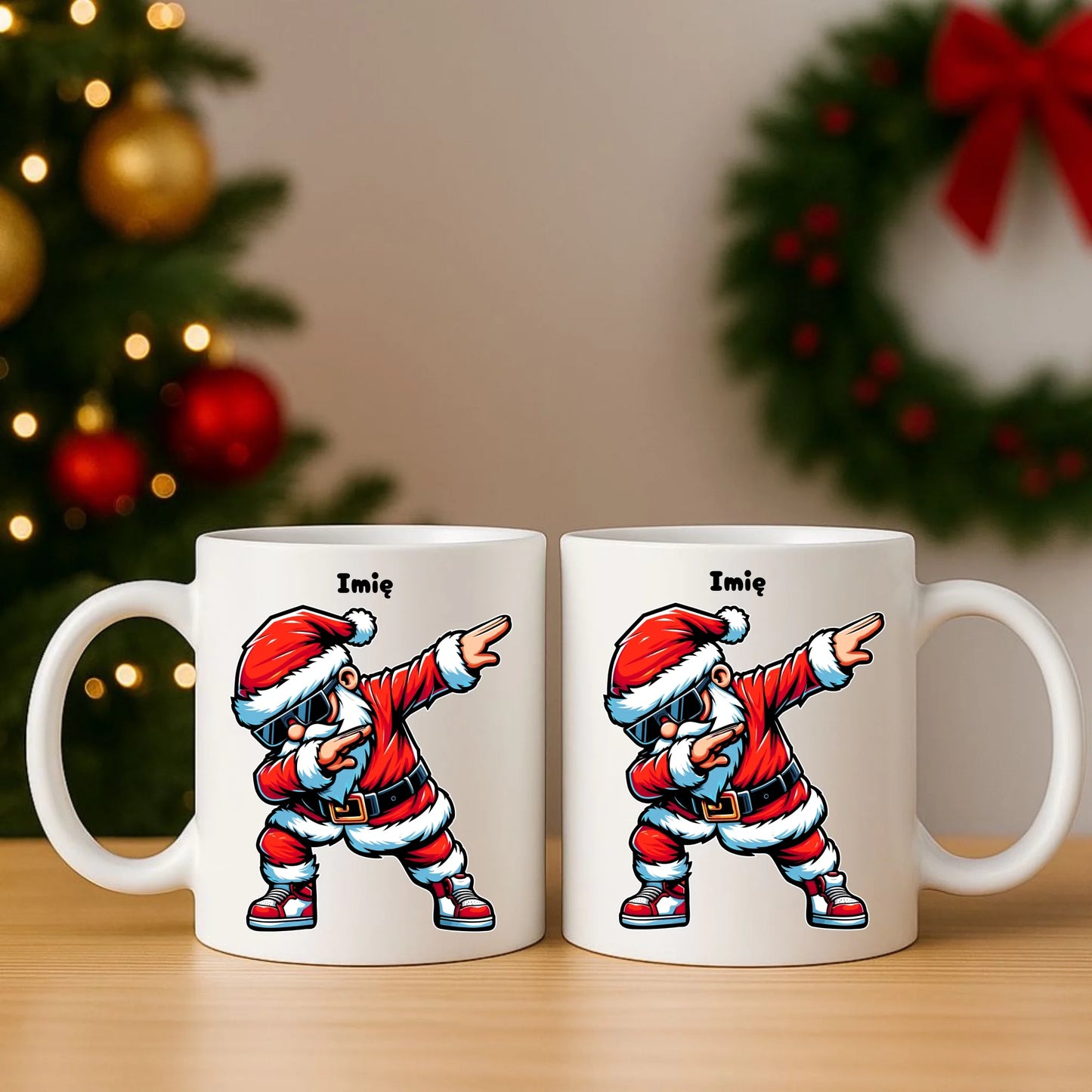 Zestaw poduszka i kubek świąteczny - Mikołaj - na Mikołajki - personalizowany BN136 - StoryCups.pl