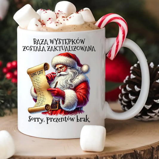 Kubek świąteczny z Mikołajem - Prezentów brak BN07 - StoryCups.pl