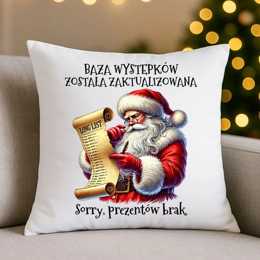 Poduszka świąteczna z Mikołajem - Prezentów brak BN07 - StoryCups.pl