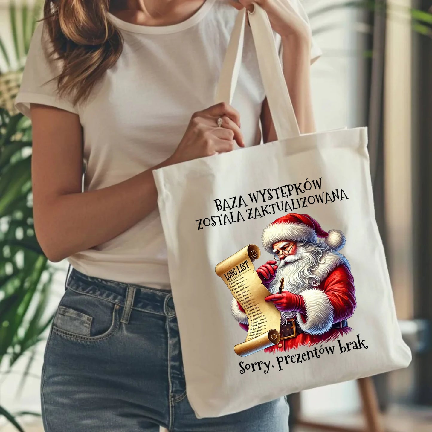 Torba świąteczna z Mikołajem - Prezentów brak BN07 - StoryCups.pl