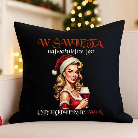 Poduszka dekoracyjna świąteczna - Odkupienie win BN04 - StoryCups.pl