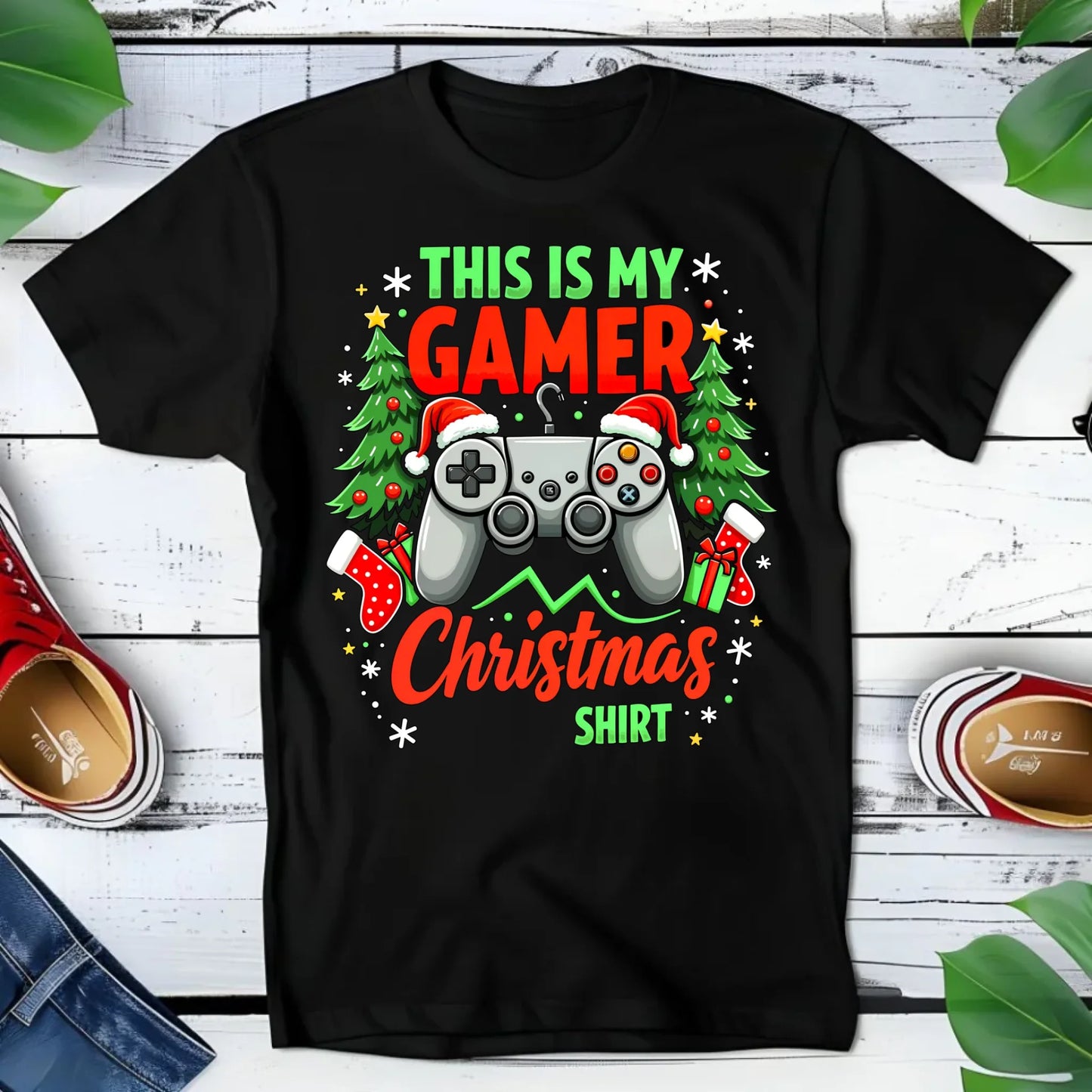 Koszulka dziecięca świąteczna - prezent dla gracza - Gamer Christmas T-shirt BN135 - StoryCups.pl