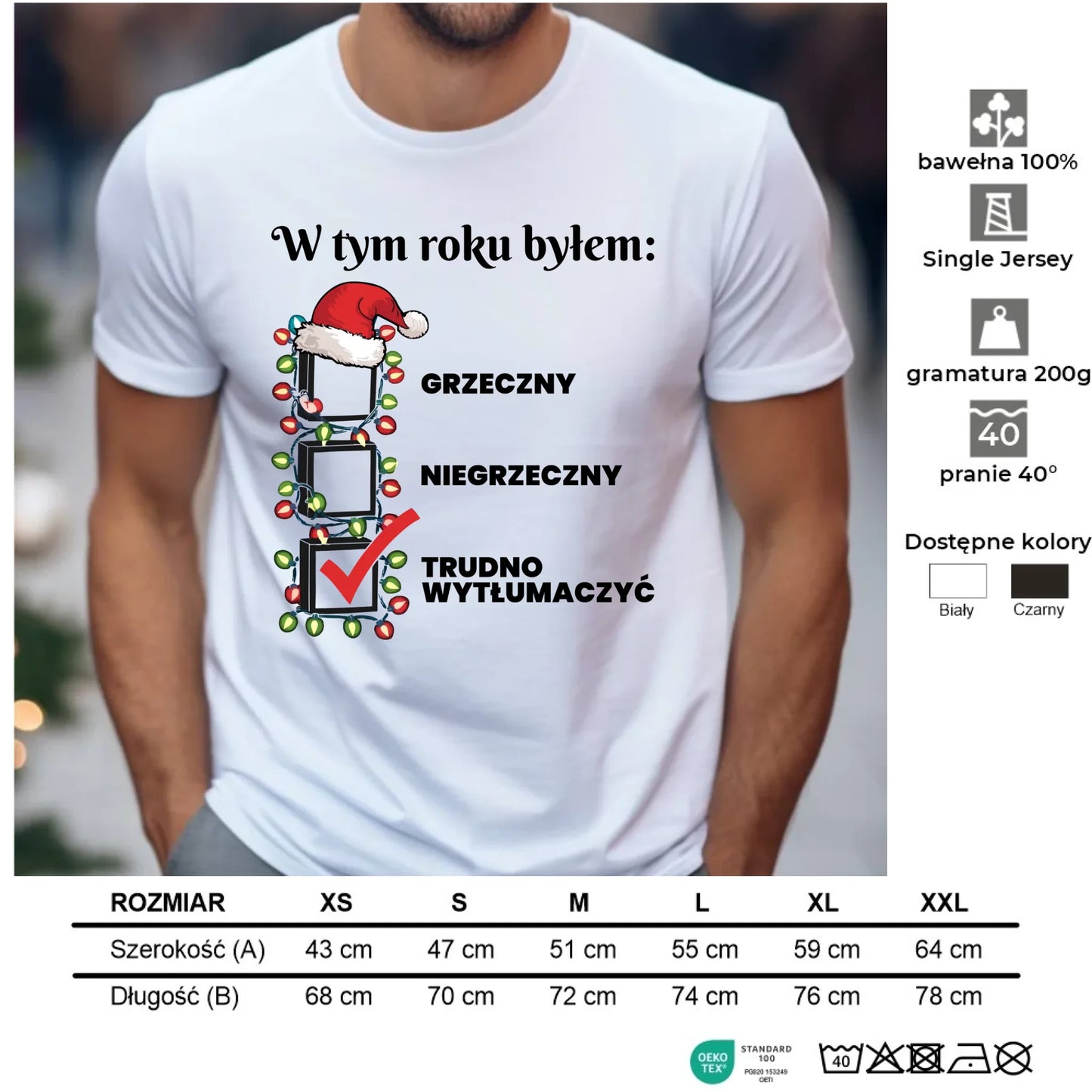 Koszulka męska świąteczna - Trudno wytłumaczyć BN134 - StoryCups.pl