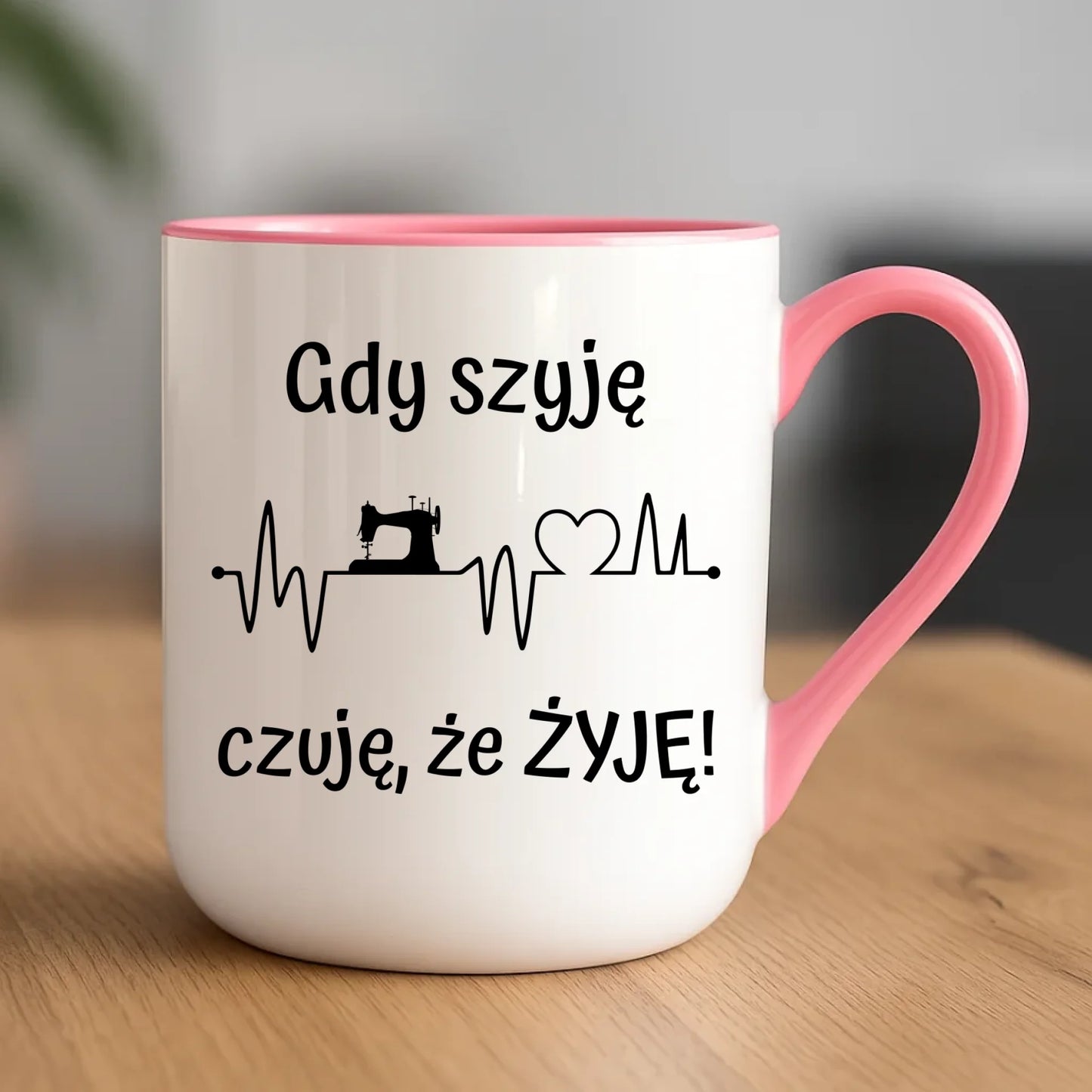 Kubek elegant szyciowy dla krawcowej - Gdy szyję czuję, że żyję HS12 - StoryCups.pl