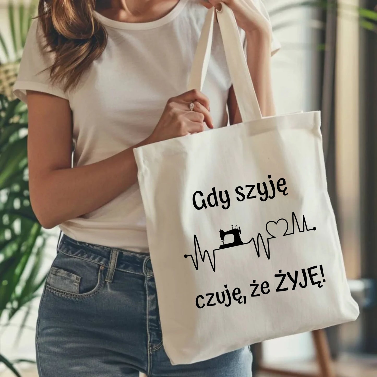 Torba szyciowa dla krawcowej - Gdy szyję czuję, że żyję HS12 - StoryCups.pl