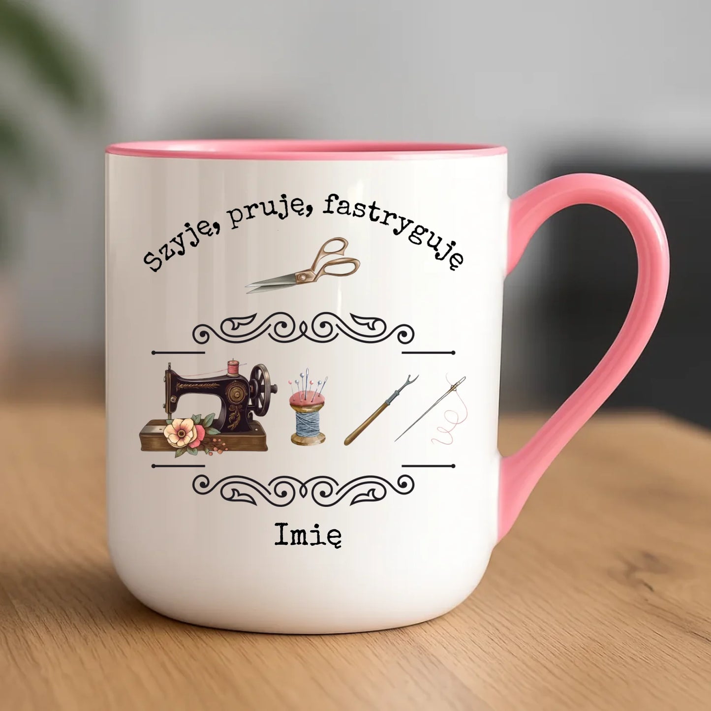 Kubek elegant szyciowy dla krawcowej - Szyję, pruję, fastryguję HS13 - StoryCups.pl