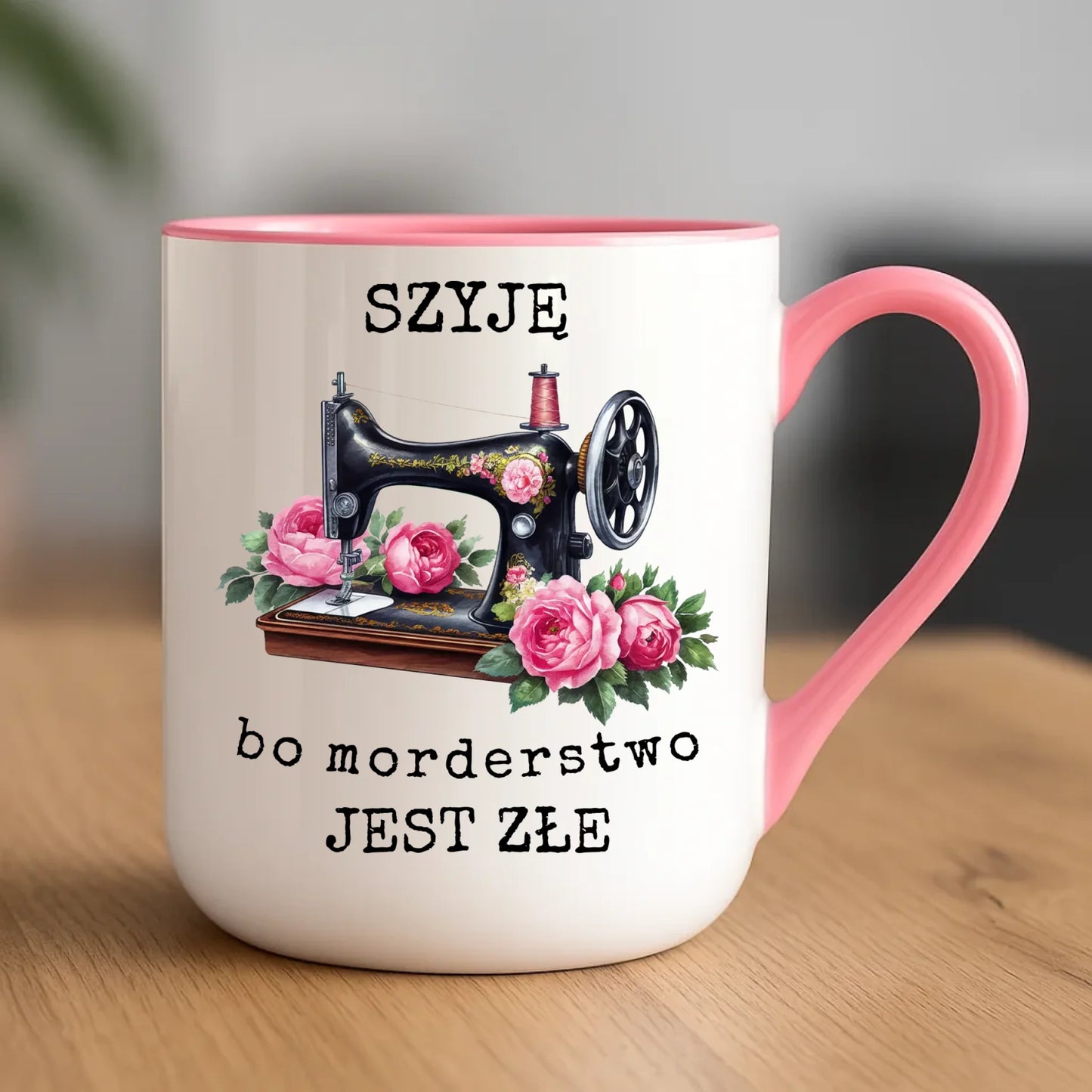Kubek elegant szyciowy dla krawcowej - Szyję, bo morderstwo jest złe HS14 - StoryCups.pl