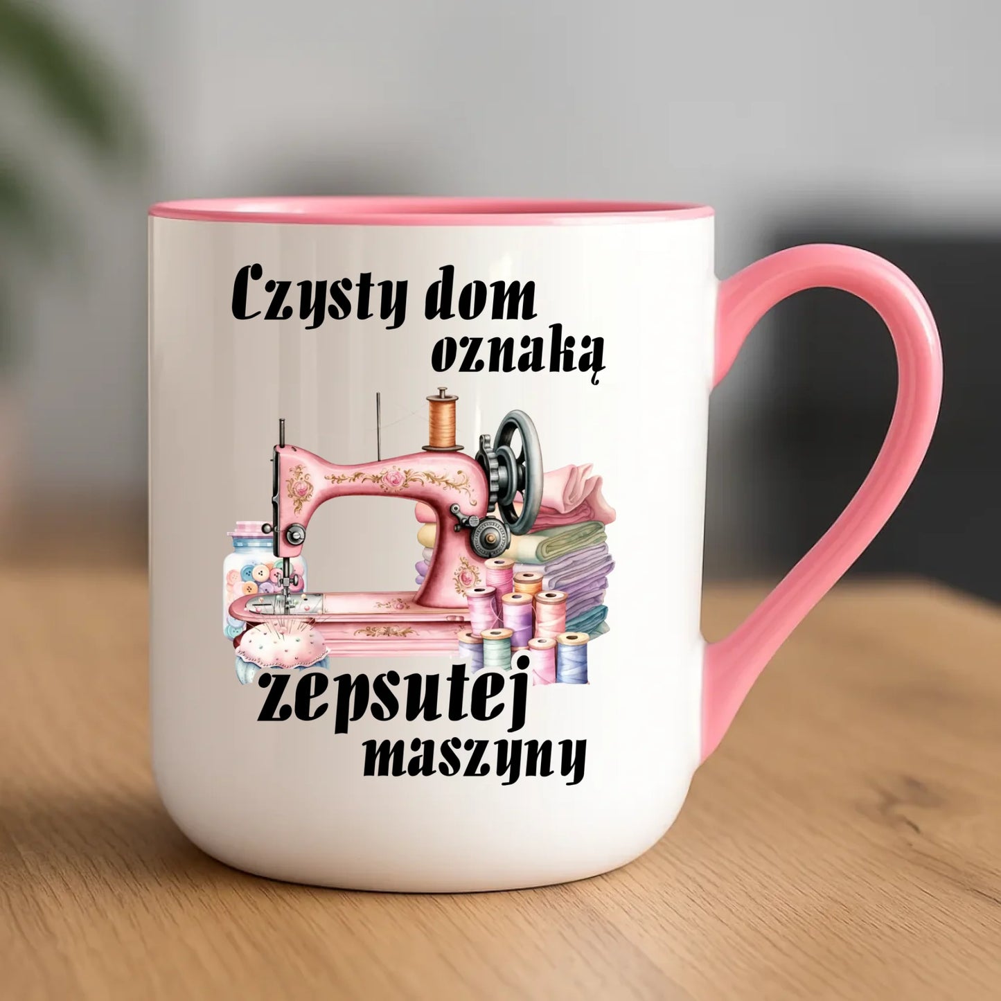 Kubek elegant szyciowy dla krawcowej - Czysty dom oznaką zepsutej maszyny HS15 - StoryCups.pl