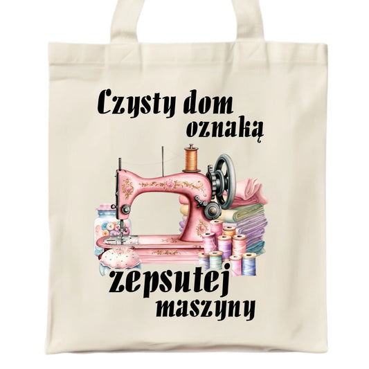 Torba szyciowa dla krawcowej - Czysty dom oznaką zepsutej maszyny HS15 - StoryCups.pl