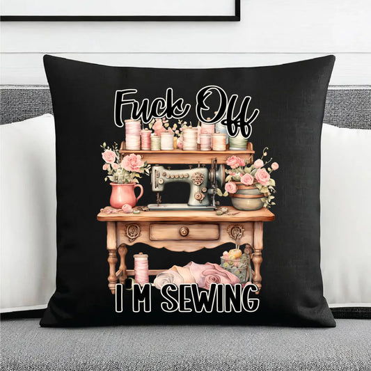 Poduszka dekoracyjna szyciowa dla krawcowej - Fck off im sewing HS16 - StoryCups.pl
