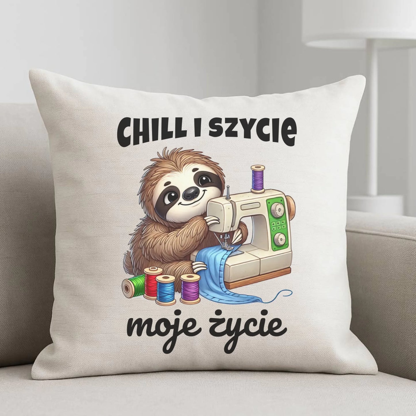 Poduszka szyciowa dla krawcowej - Chill i szycie moje życie HS17 - StoryCups.pl