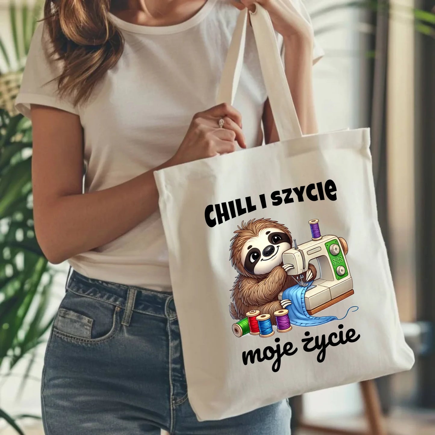 Torba szyciowa dla krawcowej - Chill i szycie moje życie HS17 - StoryCups.pl