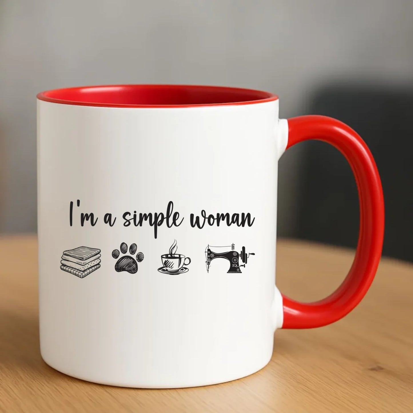 Kubek szyciowy dla krawcowej – I'm a simple woman HS20 - StoryCups.pl
