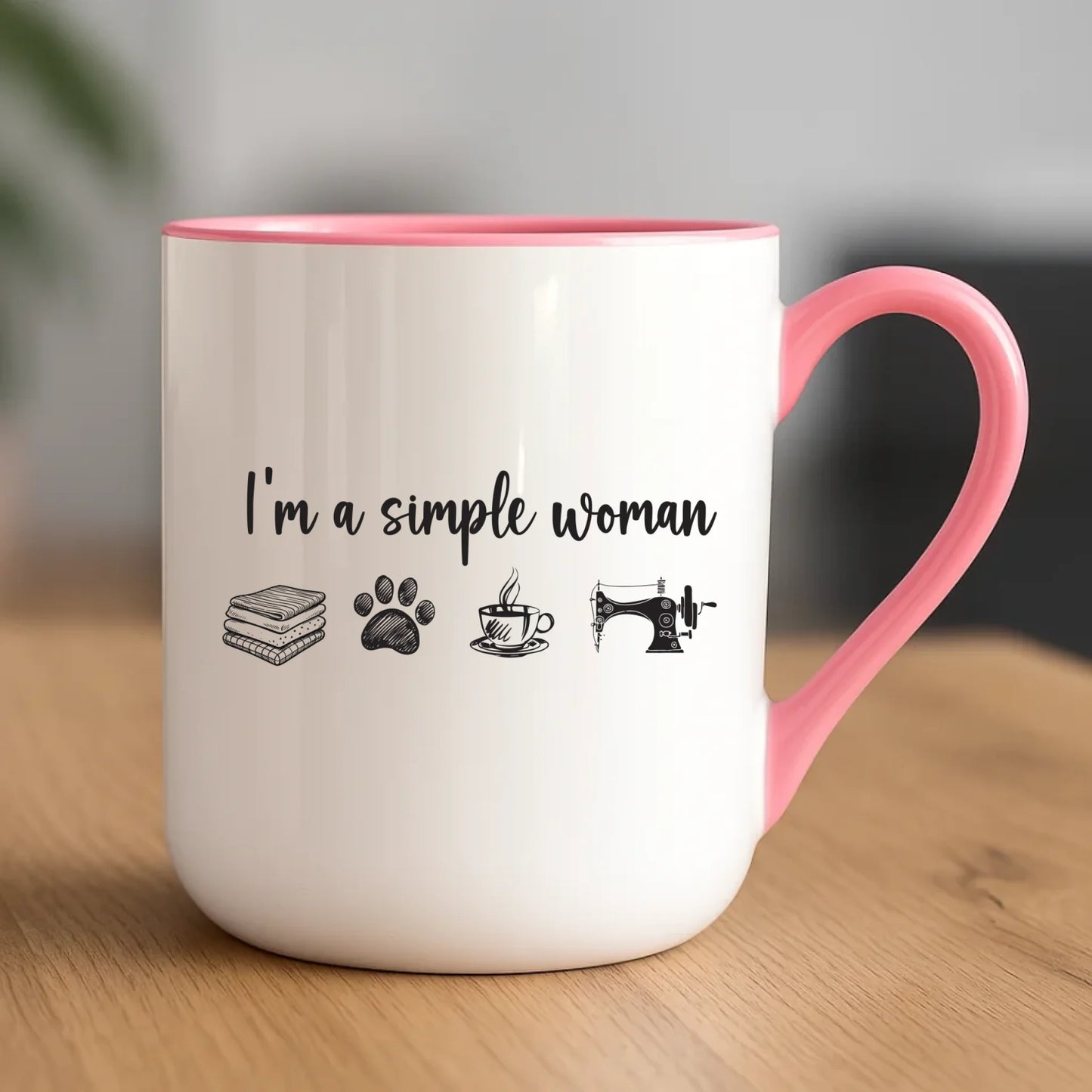 Kubek elegant szyciowy dla krawcowej - I'm a simple woman HS20 - StoryCups.pl