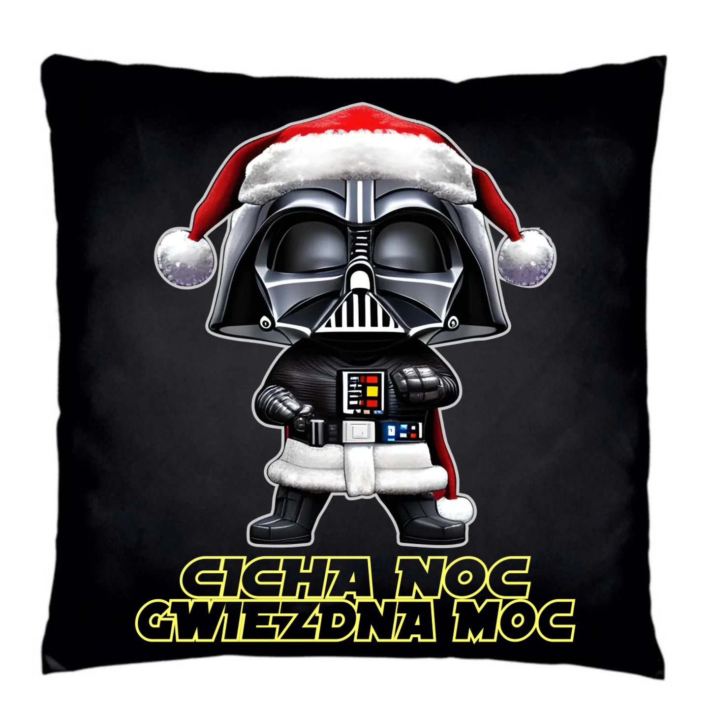 Poduszka dekoracyjna świąteczna dla fanów Gwiezdnych Wojen - Cicha noc, gwiezdna moc BN132 - StoryCups.pl